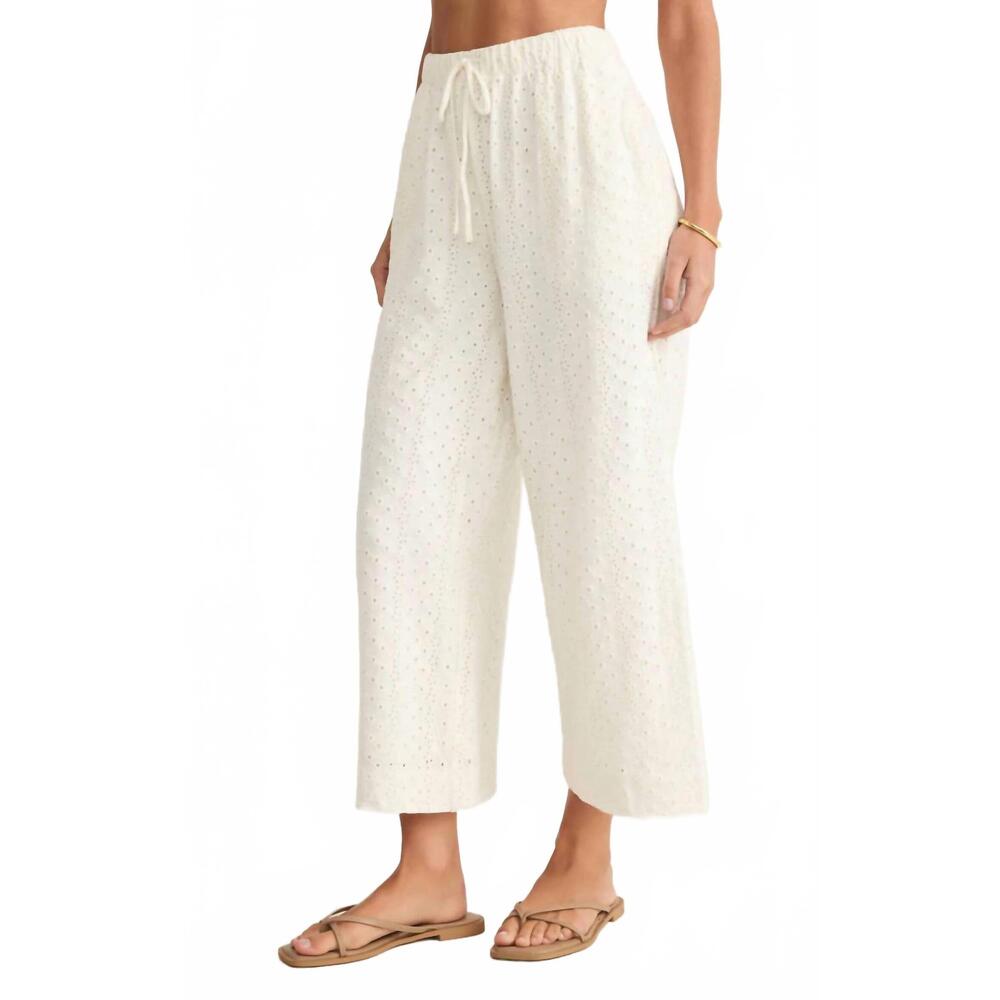 NEW Z SUPPLY romi knit eyelet pant in white - Picture 4 of 5
